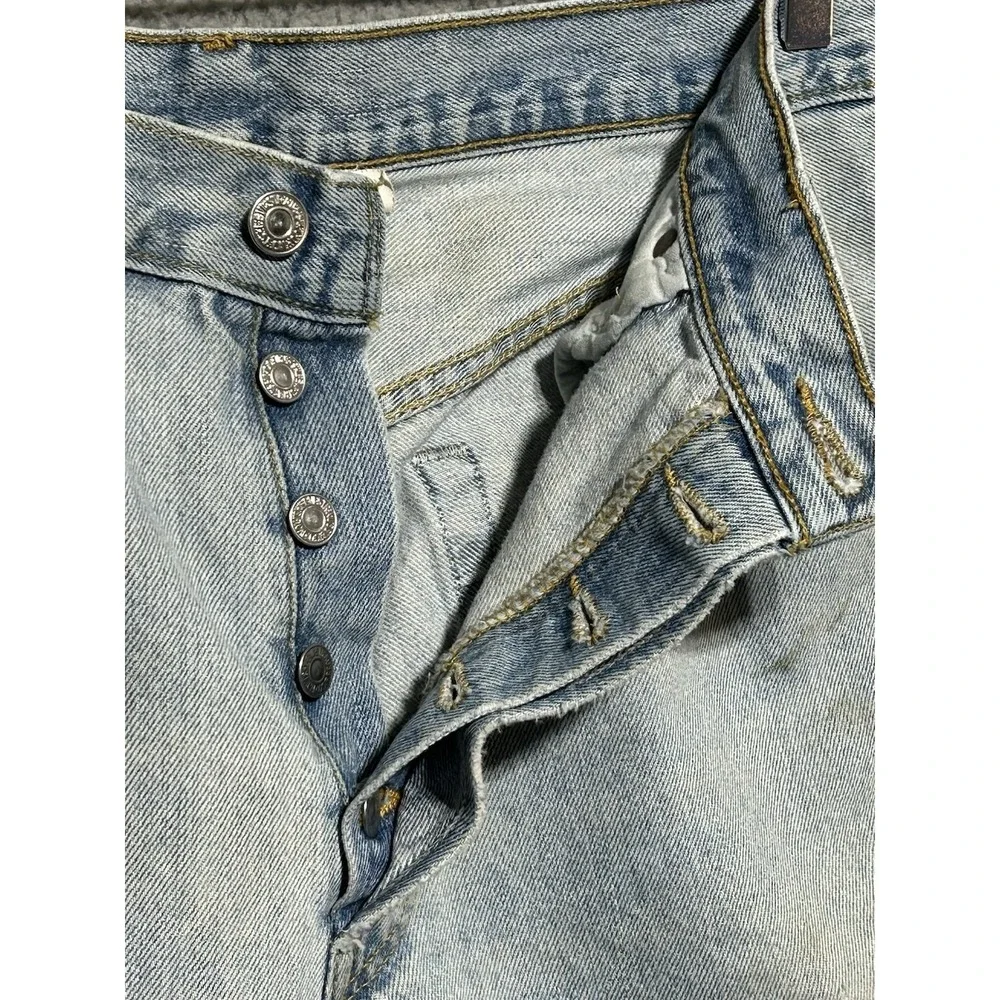 Vintage Y2K 2005‎ Levis 501xx Thrashed Distressed Button Jeans 36x34 Punk Grunge